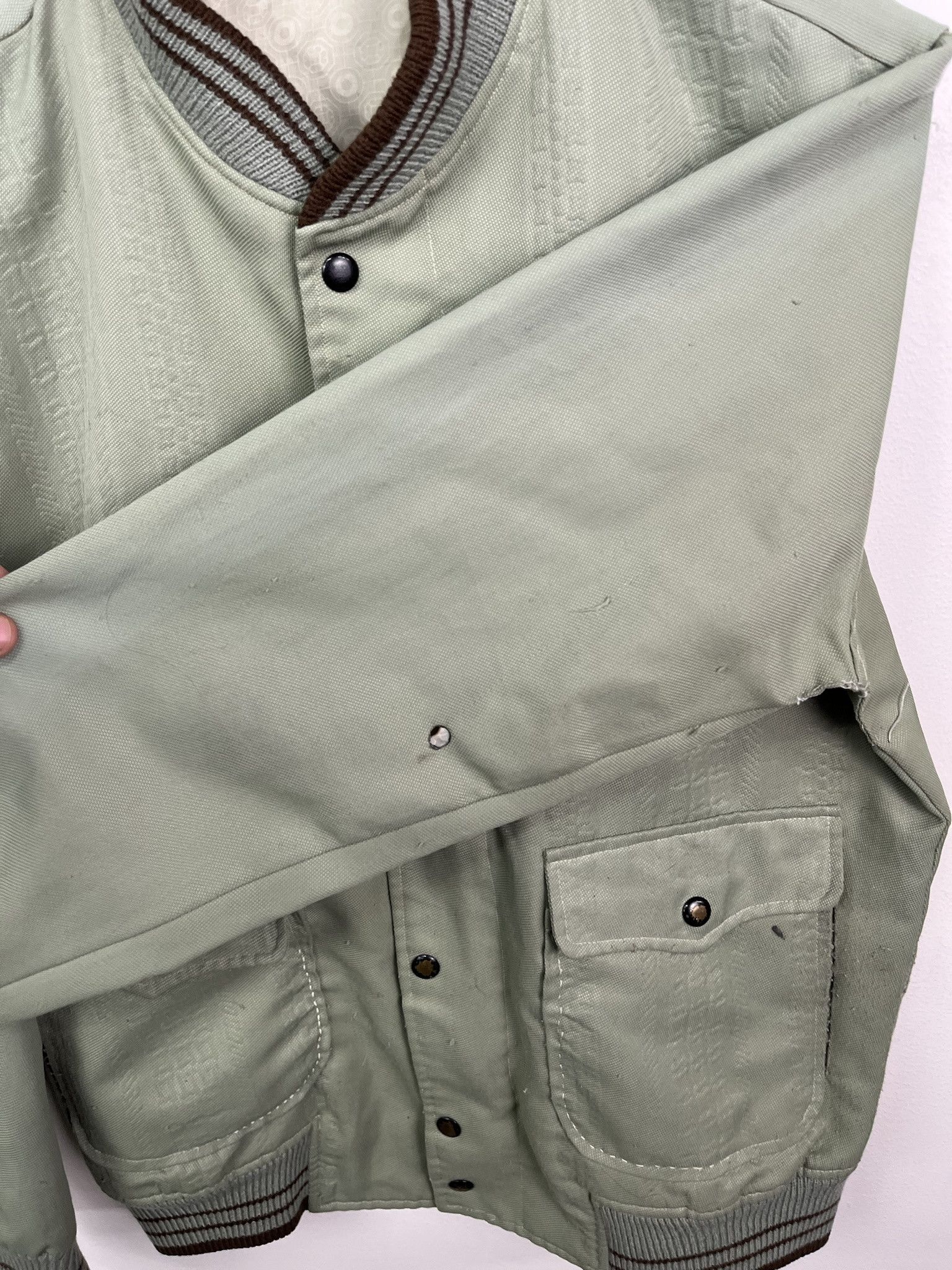 Vintage Vintage 1990s Jacket Jade Green Snap Button Embossed Coaches Jacket Size S Size US S / EU 44-46 / 1 - 2 Thumbnail