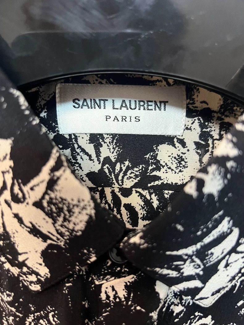Saint Laurent Paris Saint Laurent Black and White Silk Shirt Size US M / EU 48-50 / 2 - 3 Thumbnail