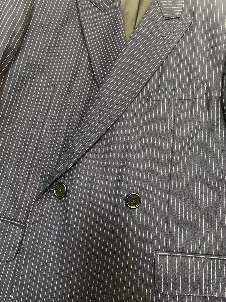 Celine Celine Double-Breasted Pinstripe Blazer Size US L / EU 52-54 / 3 - 3 Thumbnail