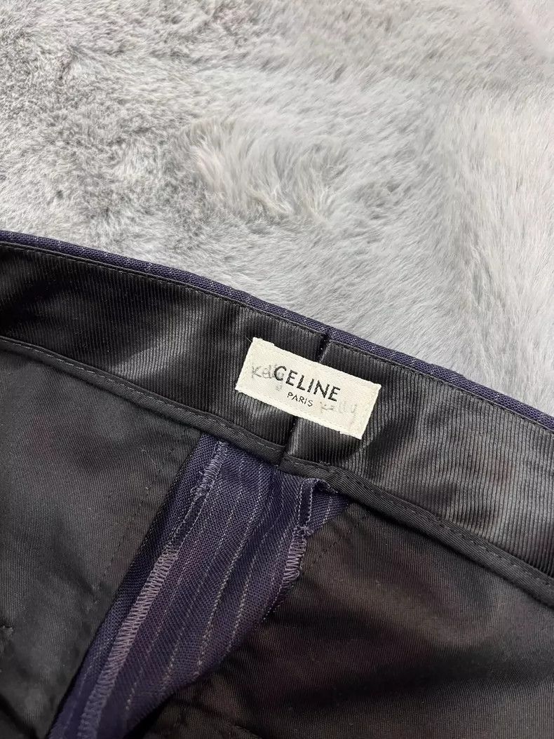 Celine Celine Navy Blue Wide-Leg Striped Pants Size US 40 / EU 56 - 4 Thumbnail