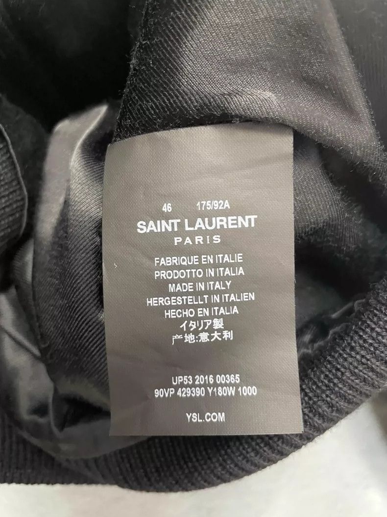 Saint Laurent Paris Saint Laurent Black Wool Baseball Jacket Size US L / EU 52-54 / 3 - 4 Thumbnail