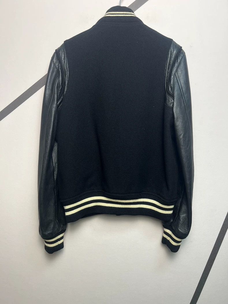 Saint Laurent Paris Saint Laurent Black Wool Baseball Jacket Size US L / EU 52-54 / 3 - 2 Thumbnail