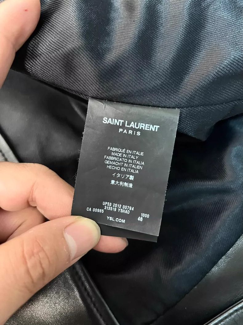 Saint Laurent Paris Saint Laurent Black Leather Motorcycle Vest Size US L / EU 52-54 / 3 - 6 Thumbnail