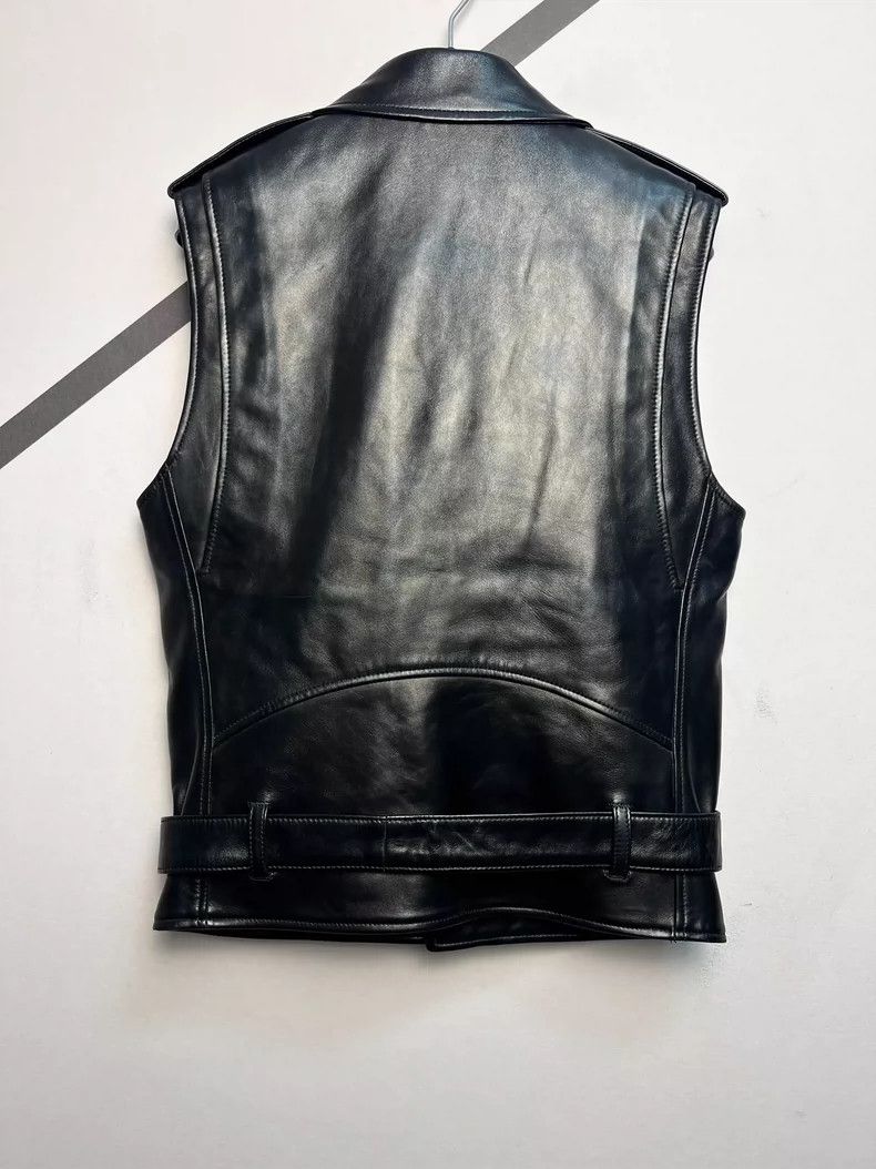 Saint Laurent Paris Saint Laurent Black Leather Motorcycle Vest Size US L / EU 52-54 / 3 - 3 Thumbnail