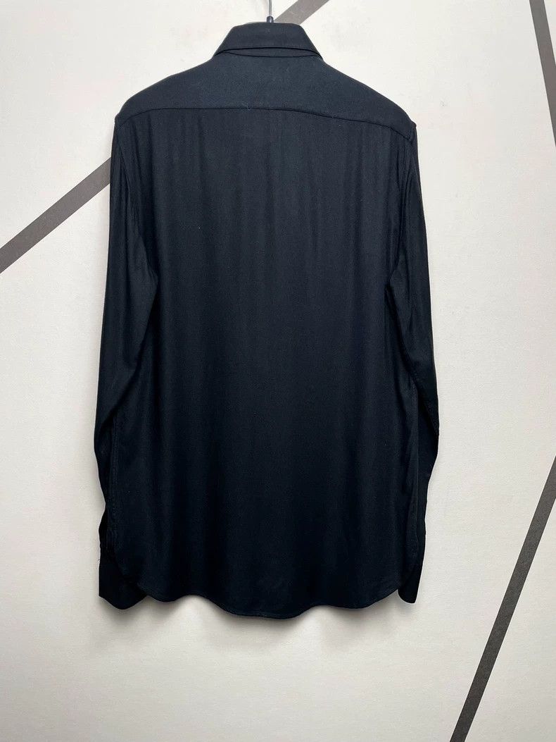 Saint Laurent Paris Saint Laurent Black Silk Long Sleeve Shirt Size US M / EU 48-50 / 2 - 2 Thumbnail