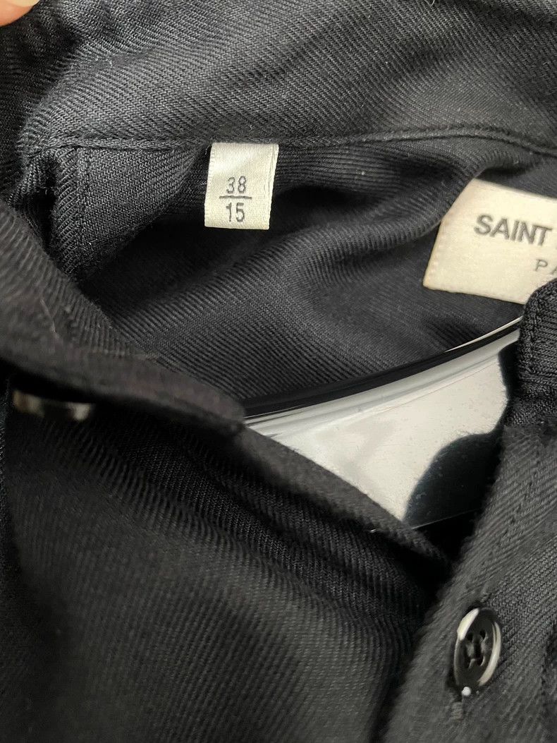 Saint Laurent Paris Saint Laurent Black Silk Long Sleeve Shirt Size US M / EU 48-50 / 2 - 4 Thumbnail