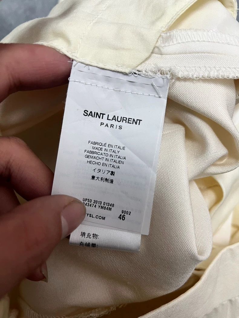 Saint Laurent Paris Saint Laurent White Silk Smoking Jacket Suit Size US L / EU 52-54 / 3 - 8 Thumbnail