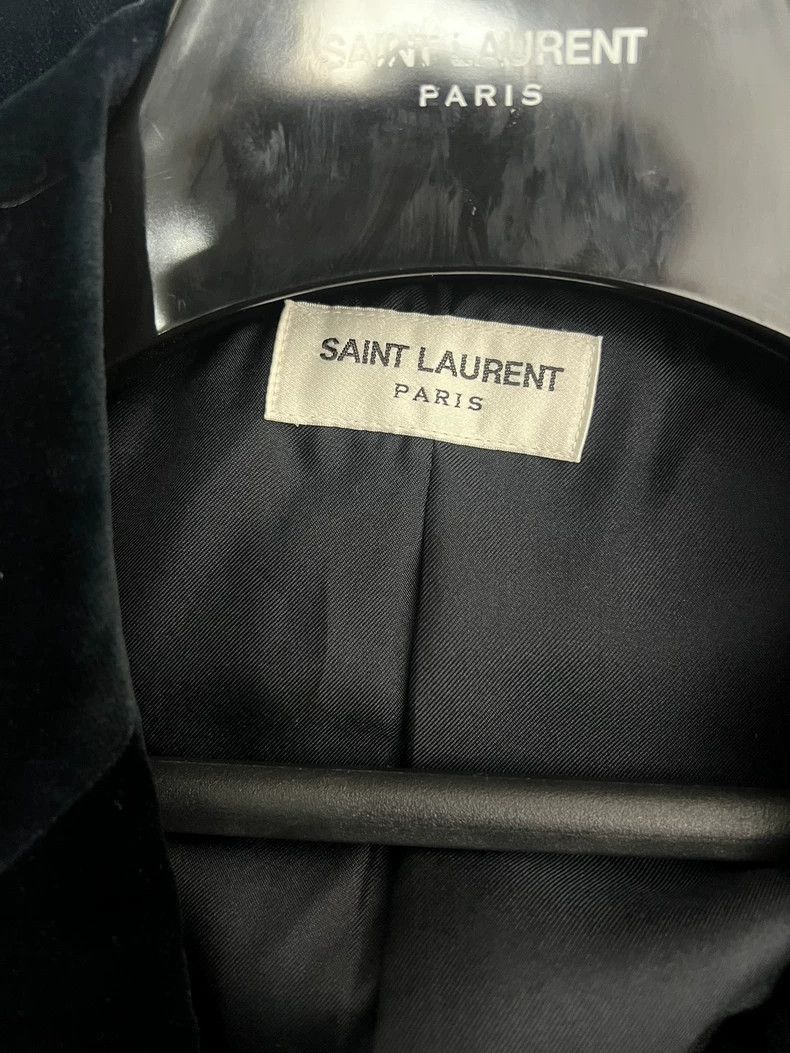 Saint Laurent Paris Saint Laurent Blue Velvet Blazer Jacket Size US L / EU 52-54 / 3 - 3 Thumbnail