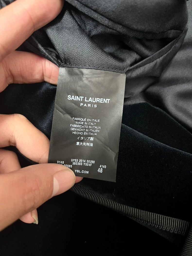 Saint Laurent Paris Saint Laurent Blue Velvet Blazer Jacket Size US L / EU 52-54 / 3 - 5 Thumbnail