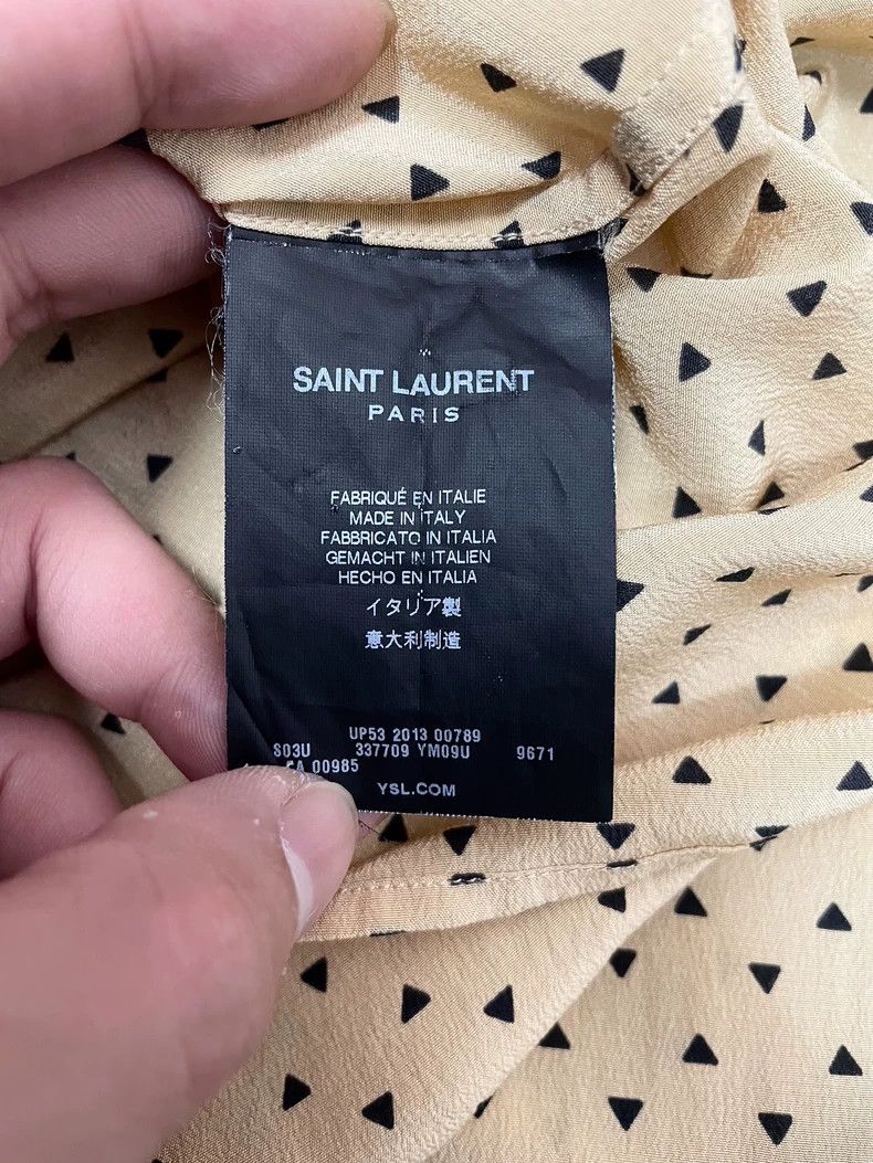 Saint Laurent Paris Saint Laurent Triangle Print Silk Shirt Size US M / EU 48-50 / 2 - 4 Thumbnail
