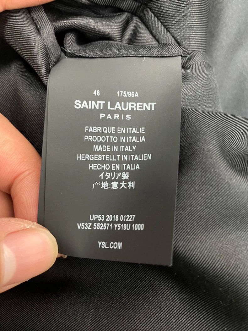 Saint Laurent Paris Saint Laurent Black Leather and Wool Blazer Size US L / EU 52-54 / 3 - 5 Thumbnail