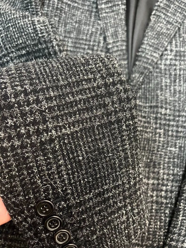 Saint Laurent Paris Saint Laurent Black and Gray Wool Blazer Size US L / EU 52-54 / 3 - 5 Thumbnail