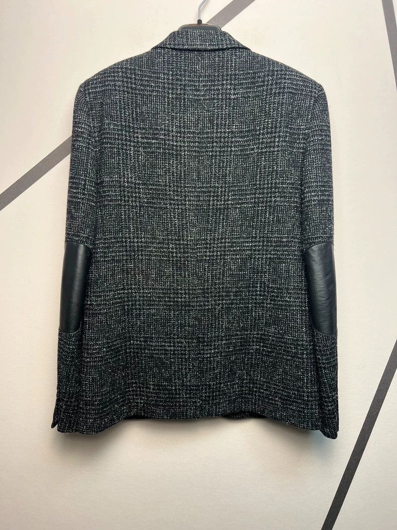 Saint Laurent Paris Saint Laurent Black and Gray Wool Blazer Size US L / EU 52-54 / 3 - 2 Thumbnail
