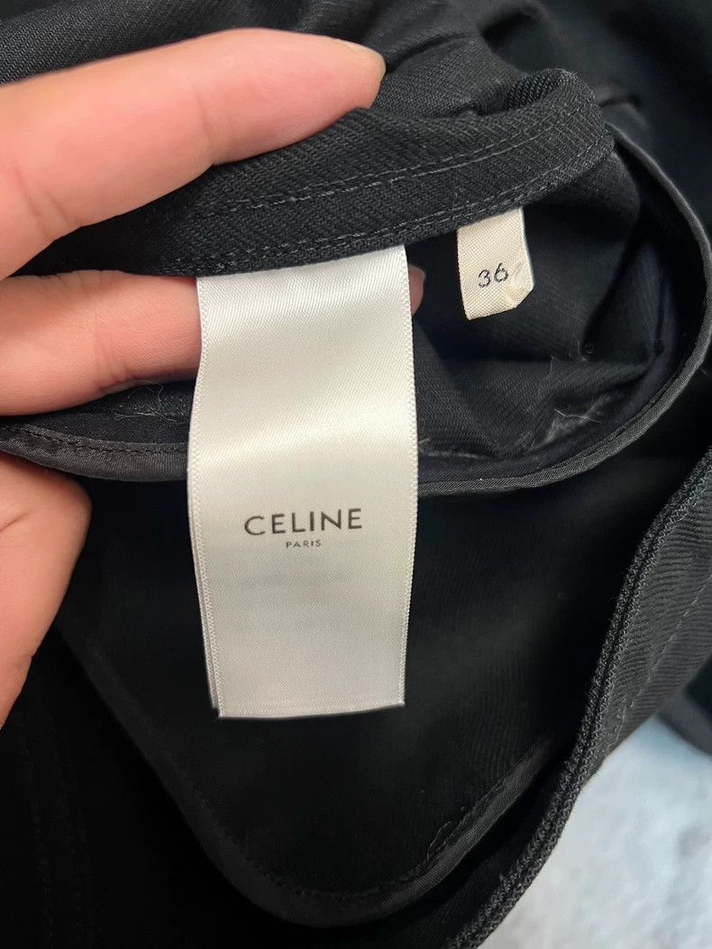 Celine Black Denim Parka Coat with Embroidery Size US S / EU 44-46 / 1 - 5 Thumbnail