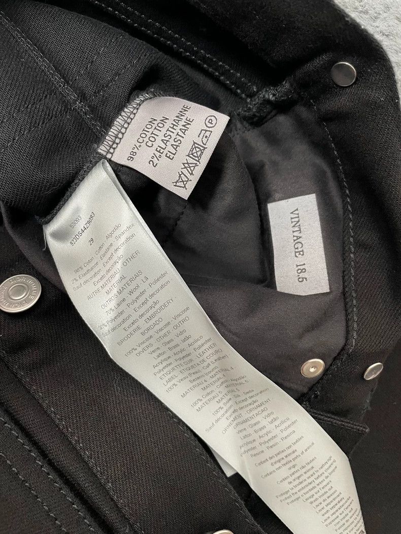 Dior Dior Homme Black Embroidered Denim Pants Size US 29 - 4 Thumbnail