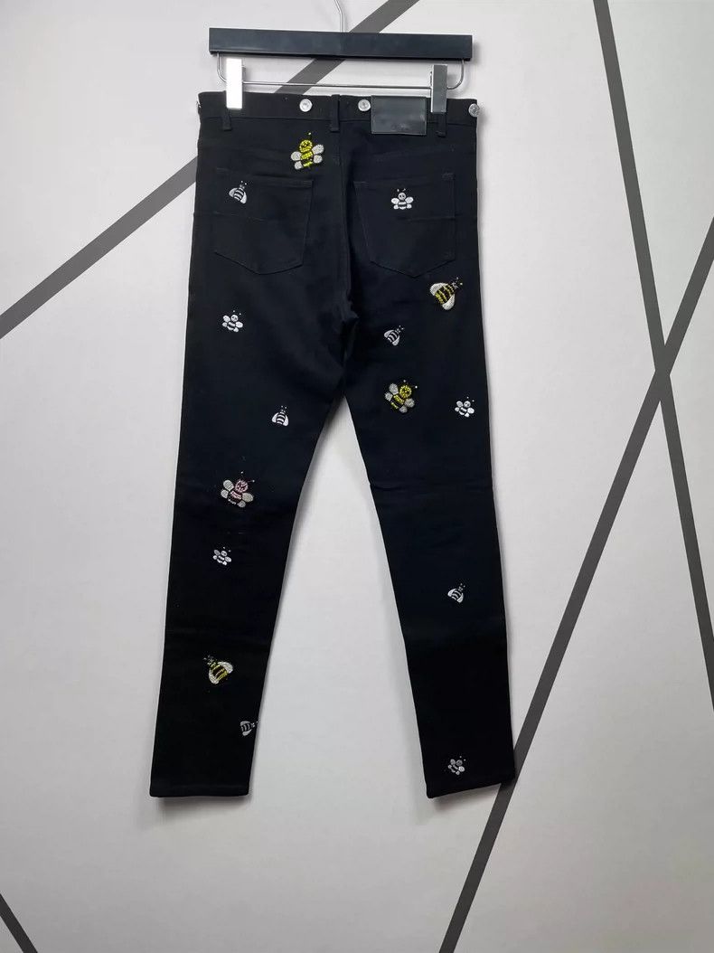 Dior Dior Kaws Embroidered Black Denim Pants Size US 29 - 2 Thumbnail