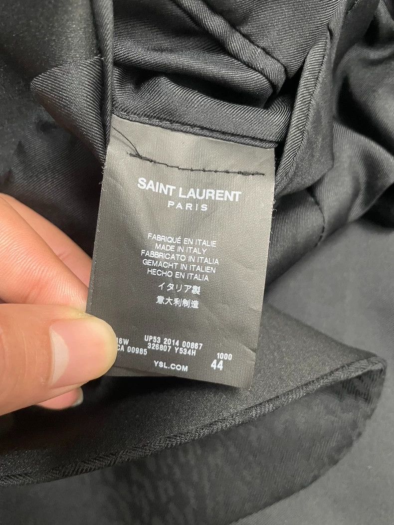 Saint Laurent Paris Saint Laurent Black Silk Leopard Print Blazer Size US L / EU 52-54 / 3 - 5 Thumbnail