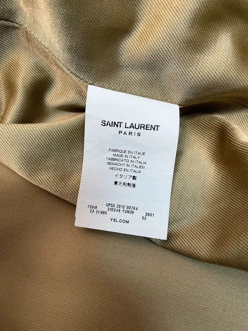 Saint Laurent Paris Saint Laurent Khaki Lambskin Panel Jacket Size US L / EU 52-54 / 3 - 5 Thumbnail