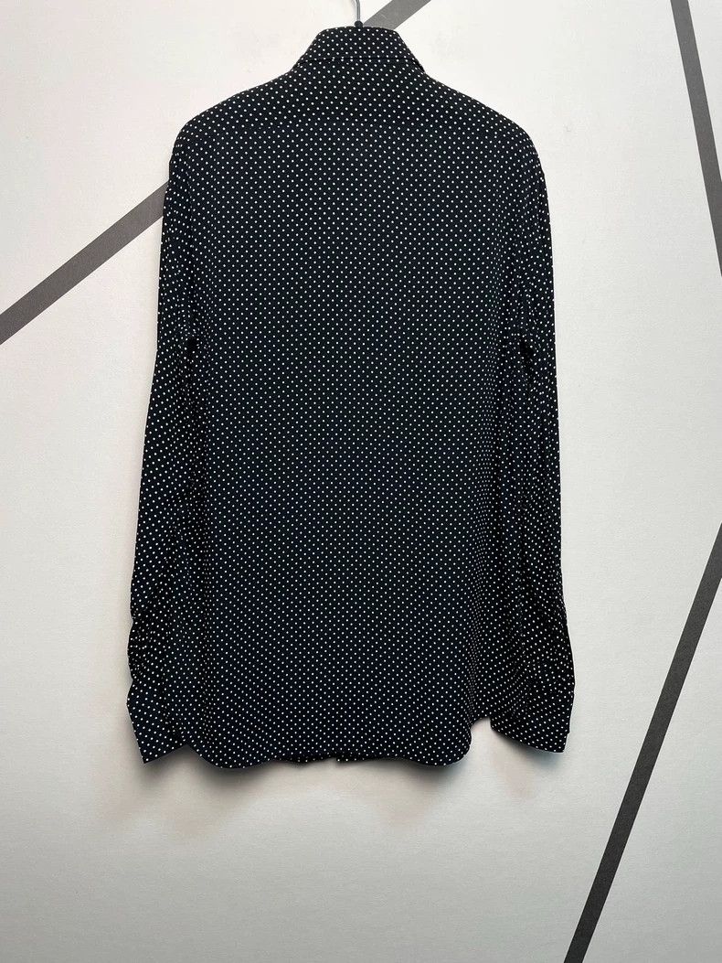 Celine Celine Black Polka Dot Silk Shirt Size US M / EU 48-50 / 2 - 2 Thumbnail