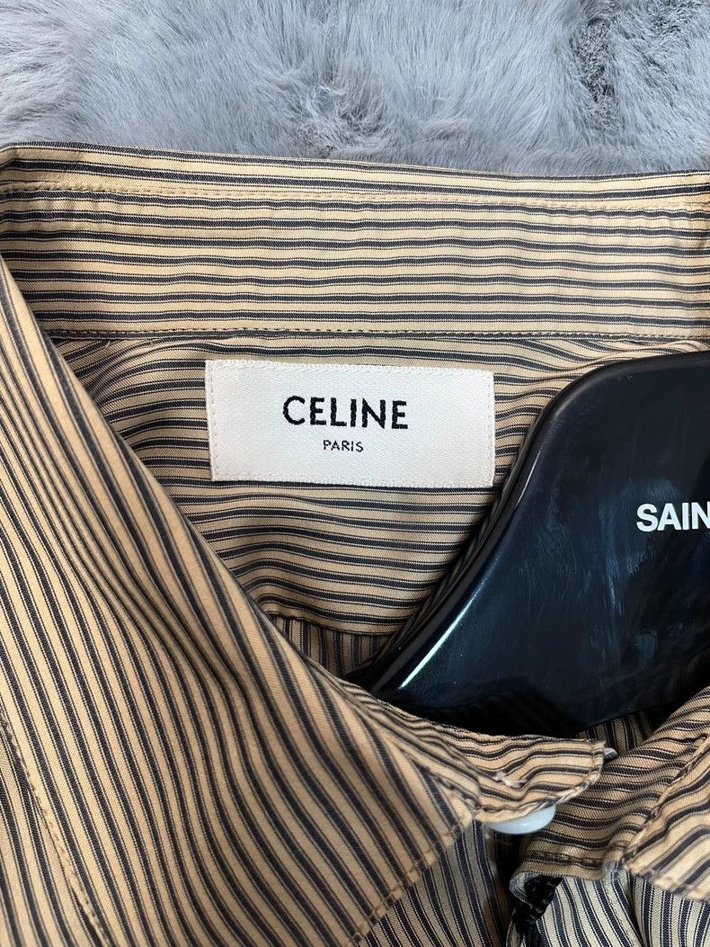 Celine Celine Striped Silk Shirt with Original Tags Size US M / EU 48-50 / 2 - 3 Thumbnail