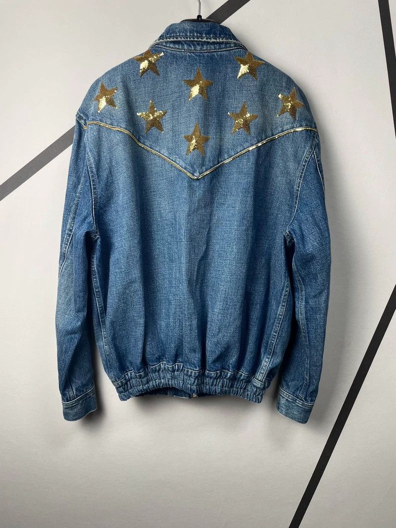 Celine Celine Star Denim Jacket with Golden Sequins Size US S / EU 44-46 / 1 - 2 Thumbnail