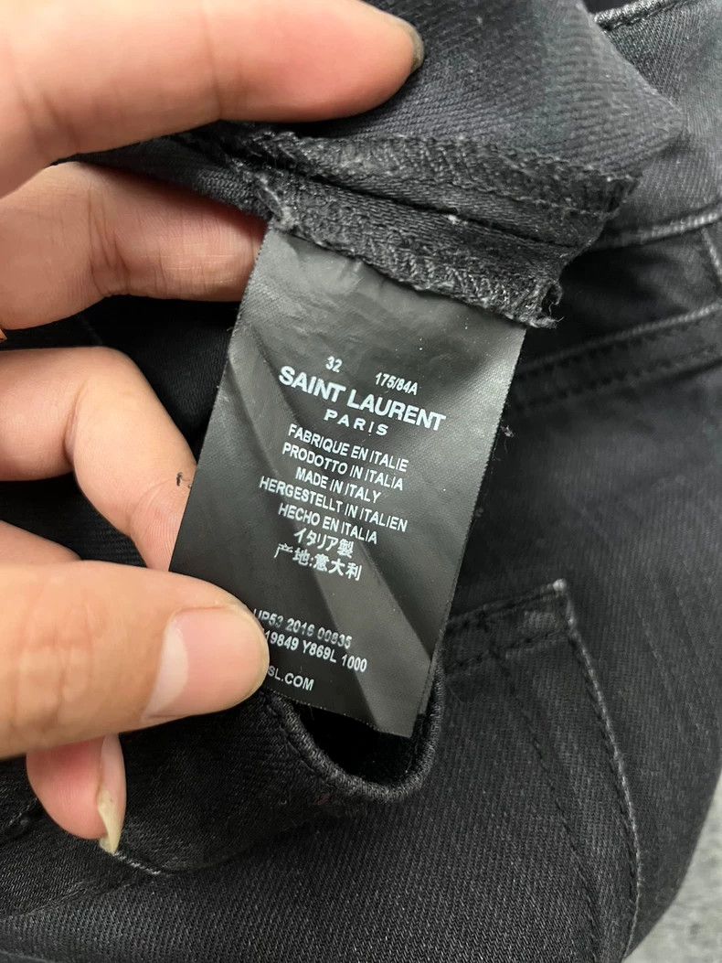 Saint Laurent Paris Saint Laurent Black Distressed Denim Pants Size US 32 / EU 48 - 4 Thumbnail