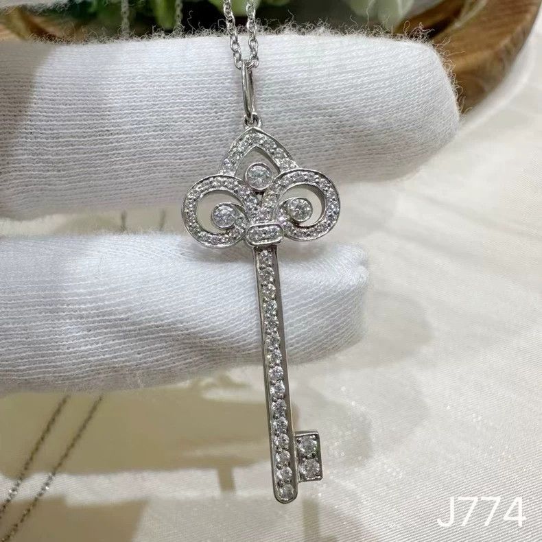 Tiffany & Co. Tiffany & Co. Platinum Diamond Key Necklace Size ONE SIZE - 3 Thumbnail