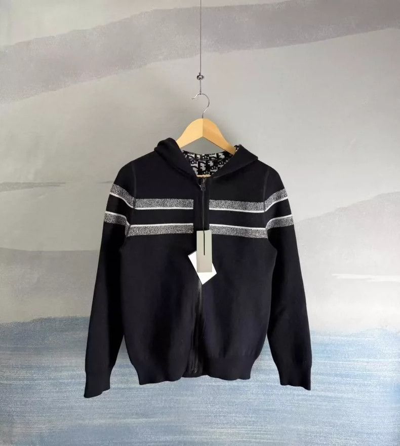 Dior Dior Navy Blue Cashmere Zip Hoodie Size US S / EU 44-46 / 1 - 3 Thumbnail