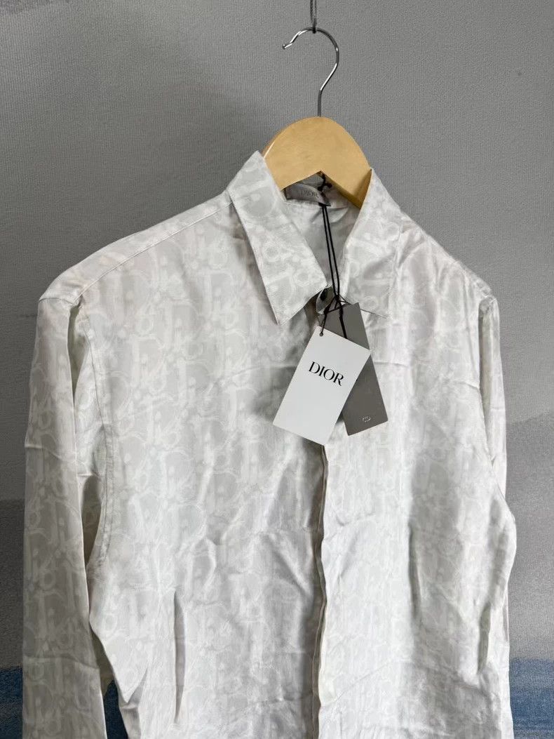 Dior Dior Off-White Full Print Silk Shirt Size US M / EU 48-50 / 2 - 3 Thumbnail