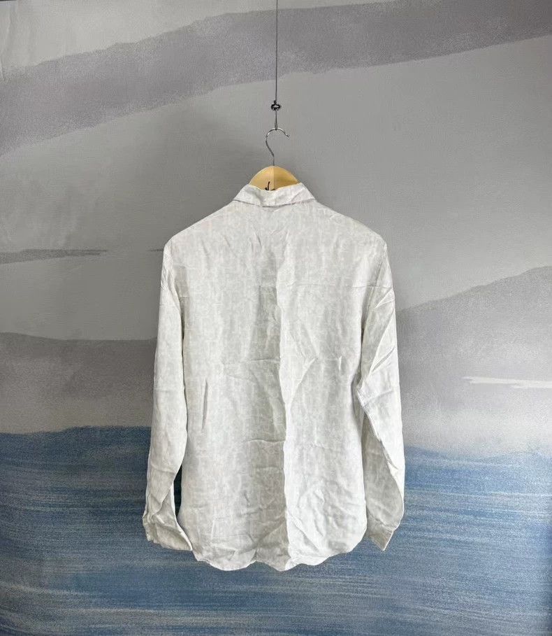 Dior Dior Off-White Full Print Silk Shirt Size US M / EU 48-50 / 2 - 2 Thumbnail