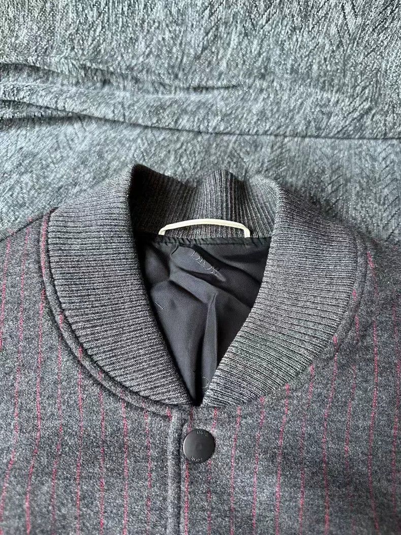 Dior Dior Grey Wool Striped Baseball Jacket Size US XL / EU 56 / 4 - 3 Thumbnail