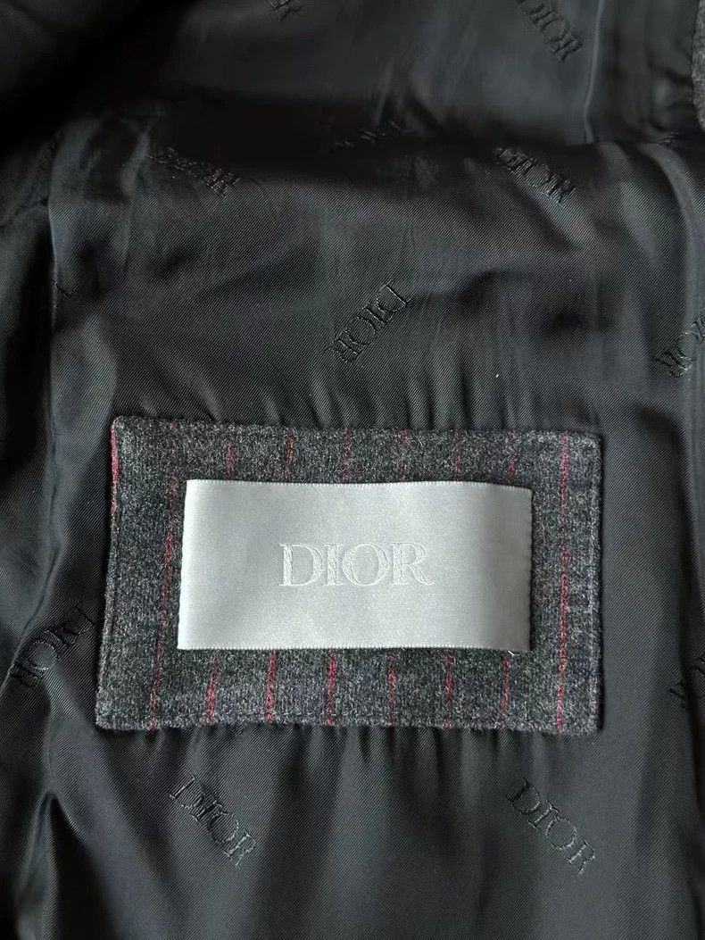 Dior Dior Grey Wool Striped Baseball Jacket Size US XL / EU 56 / 4 - 5 Thumbnail