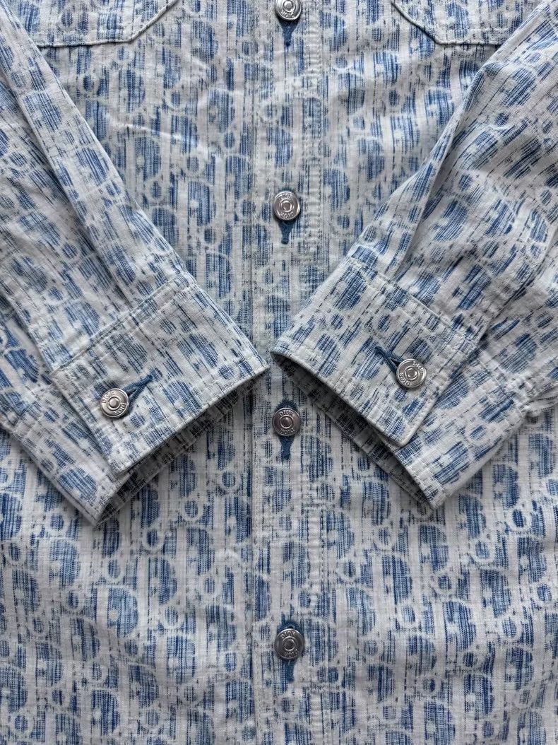 Dior Dior Blue Denim Printed Shirt Jacket Size US M / EU 48-50 / 2 - 5 Thumbnail