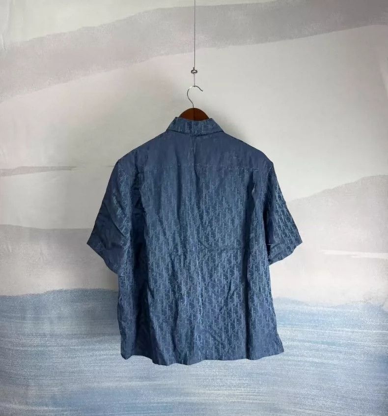 Dior Dior Deep Blue Silk Short Sleeve Shirt Size US L / EU 52-54 / 3 - 2 Thumbnail