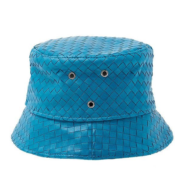 Bottega Veneta intrecciato leather bucket hat blue Size ONE SIZE - 2 Thumbnail