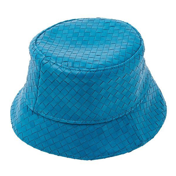 Bottega Veneta intrecciato leather bucket hat blue Size ONE SIZE - 3 Thumbnail