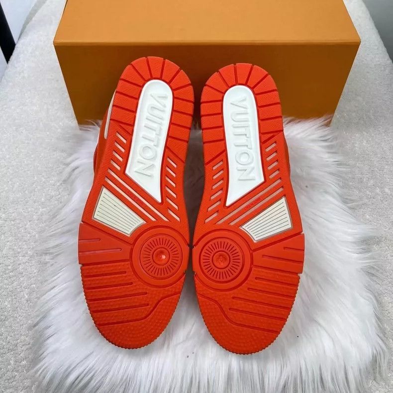 Louis Vuitton Louis Vuitton Trainer Sneakers in White Orange Size US 7 / EU 40 - 6 Thumbnail
