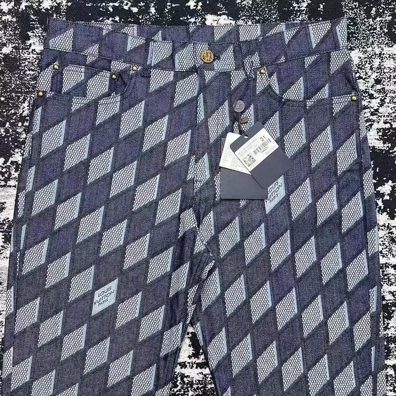 Louis Vuitton Louis Vuitton Blue Diamond Pattern Jeans Size US 31 - 2 Thumbnail