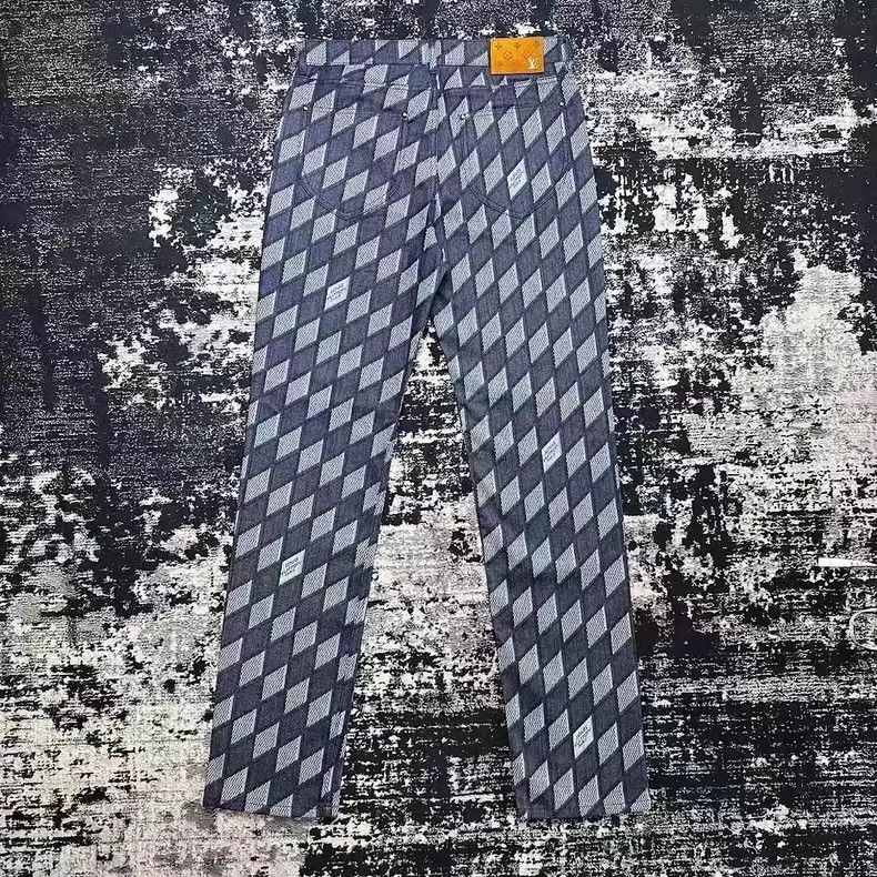 Louis Vuitton Louis Vuitton Blue Diamond Pattern Jeans Size US 31 - 3 Thumbnail
