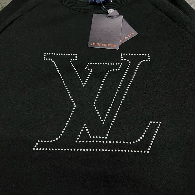 Louis Vuitton Louis Vuitton Black Logo Sweatshirt with Studs Size US L / EU 52-54 / 3 - 3 Thumbnail