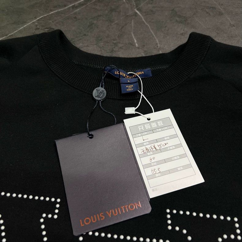 Louis Vuitton Louis Vuitton Black Logo Sweatshirt with Studs Size US L / EU 52-54 / 3 - 6 Thumbnail