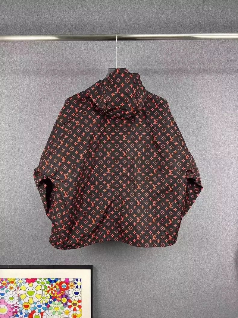 Louis Vuitton Louis Vuitton Black Red Logo Windbreaker Jacket Size US M / EU 48-50 / 2 - 2 Thumbnail