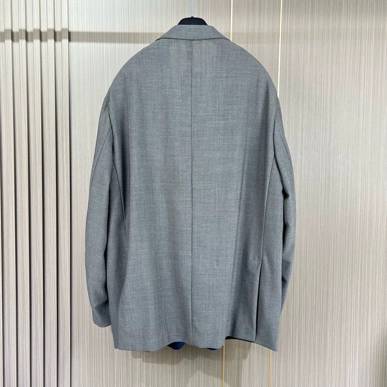 Louis Vuitton Louis Vuitton Blue Grey Wool Blazer Jacket Size US L / EU 52-54 / 3 - 2 Thumbnail