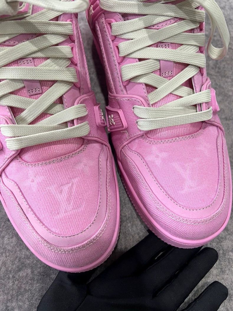 Louis Vuitton Louis Vuitton Pink Denim Trainers Size 9/43 Size US 9 / EU 42 - 3 Thumbnail