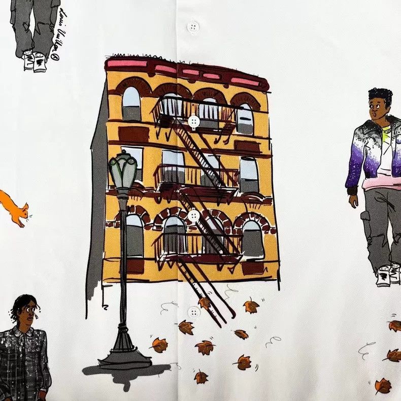 Louis Vuitton Louis Vuitton White Denim Shirt with Cartoon Size US S / EU 44-46 / 1 - 5 Thumbnail