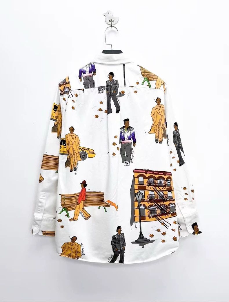 Louis Vuitton Louis Vuitton White Denim Shirt with Cartoon Size US S / EU 44-46 / 1 - 2 Thumbnail