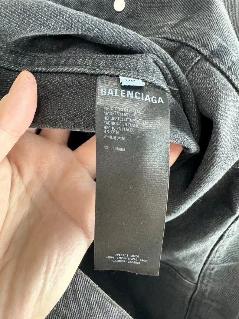 Balenciaga Balenciaga Black and White Denim Jacket Size US M / EU 48-50 / 2 - 4 Thumbnail