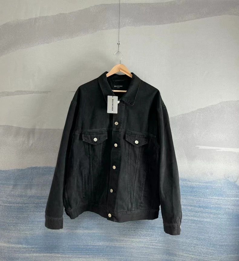 Balenciaga Balenciaga Black and White Denim Jacket Size US M / EU 48-50 / 2 - 2 Thumbnail