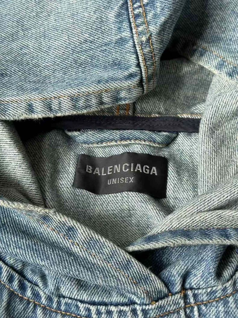 Balenciaga Balenciaga Hooded Denim Sweatshirt Size US L / EU 52-54 / 3 - 3 Thumbnail