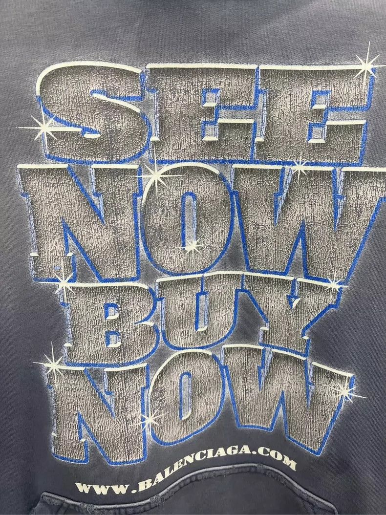 Balenciaga Balenciaga Blue Diamond Hoodie Size US M / EU 48-50 / 2 - 3 Thumbnail